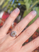 14k Victorian - Edwardian fancy yellow diamond mine cut halo ring - GIA