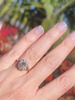14k Victorian - Edwardian fancy yellow diamond mine cut halo ring - GIA