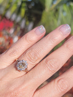 14k Victorian - Edwardian fancy yellow diamond mine cut halo ring - GIA