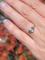 10ct gold emerald & opal antique Victorian ring