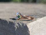 10ct gold emerald & opal antique Victorian ring