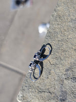 14k white gold blue sapphire & diamond lever back earrings