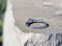 Platinum European cut diamond vintage engagement ring