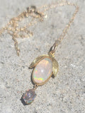10k gold Victorian opal necklace pendant lavaliere