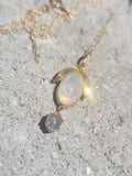 10k gold Victorian opal necklace pendant lavaliere