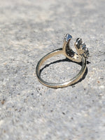 14k gold two-tone diamond horseshoe estate ring