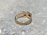 14k gold diamond & blue sapphire SNAKE estate ring