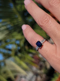 Platinum Art Deco blue sapphire & diamond estate ring