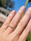 14k gold two tone 3 diamond estate Deco band ring