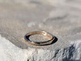 14k gold two tone 3 diamond estate Deco band ring