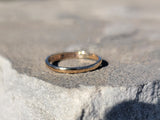 14k gold two tone 3 diamond estate Deco band ring