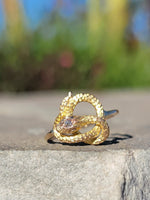 14k gold diamond SNAKE estate ring