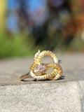 14k gold diamond SNAKE estate ring