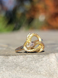 14k gold diamond SNAKE estate ring