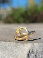 14k gold diamond SNAKE estate ring