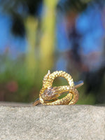 14k gold diamond SNAKE estate ring