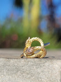 14k gold diamond SNAKE estate ring