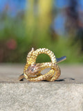 14k gold diamond SNAKE estate ring