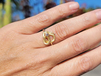 14k gold diamond SNAKE estate ring