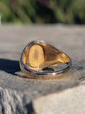 10k gold estate enamel star signet ring