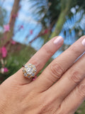 14k gold old mine cut diamond antique engagement wedding ring - apx 3.32ct tw