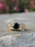 14k gold estate nugget ring - 2.11ct black diamond