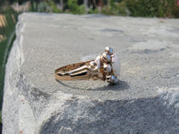 10k gold Victorian opal & pearl antique ring
