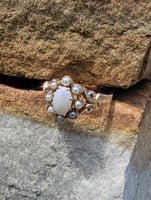 10k gold Victorian opal & pearl antique ring