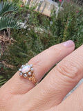 10k gold Victorian opal & pearl antique ring