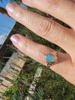 10k gold Deco c.1930's 1940's opal ring