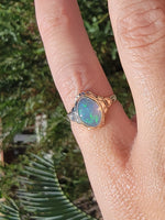 10k gold Deco c.1930's 1940's opal ring
