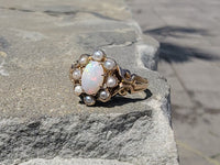 10k gold Victorian opal & pearl antique ring