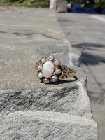 10k gold Victorian opal & pearl antique ring