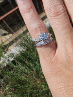 14k white gold c.40's-50's diamond engagement ring bridal set