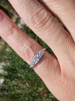 14k white gold c.40's-50's diamond engagement ring bridal set