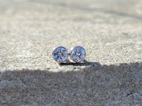 14k white gold diamond bezel stud earrings - .24ct tw