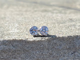 14k white gold diamond bezel stud earrings - .24ct tw