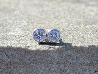 14k white gold diamond bezel stud earrings - .24ct tw