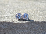 14k white gold diamond bezel stud earrings - .24ct tw