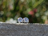 14k white gold diamond bezel stud earrings - .24ct tw