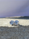 14k white gold diamond bezel stud earrings - .24ct tw