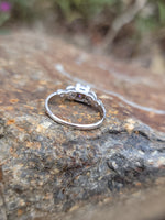 18k white gold cognac brown colored European diamond c.1920's antique engagement ring
