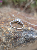 18k white gold cognac brown colored European diamond c.1920's antique engagement ring