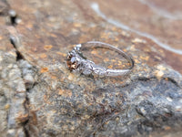 18k white gold cognac brown colored European diamond c.1920's antique engagement ring