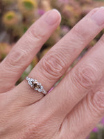 18k white gold cognac brown colored European diamond c.1920's antique engagement ring