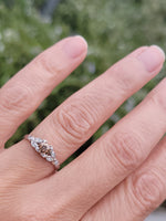18k white gold cognac brown colored European diamond c.1920's antique engagement ring