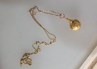 14k yellow gold Eagle Talon Claw Ball estate pendant necklace