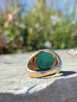 14k gold turquoise estate mens ring