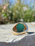 14k gold turquoise estate mens ring