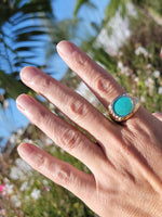 14k gold turquoise estate mens ring